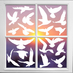 旅康CJ23004白鳥玻璃雙面靜電貼飛鳥裝飾跨境美化窗戶櫥窗自粘畫