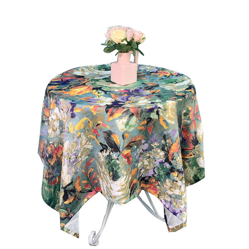 American light luxury retro oil painting dining table cloth ins style household non-slip coffee table table cloth school table cover cloth wholesale