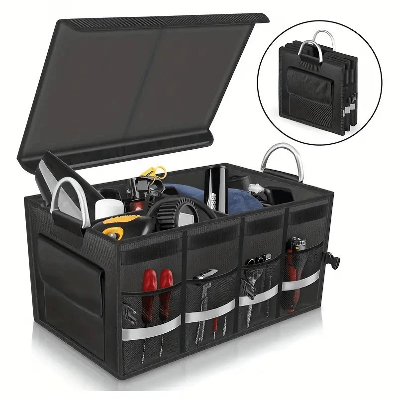 Car Trunk Storage Box Portable Large Capacity Foldable Car Storage Box Folding Tail Storage