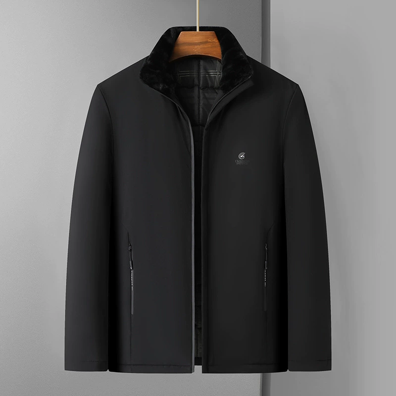 Папа осенне-Зимнее Пальто утепленное короткое мужское зимнее теплое пальто на хлопковой подкладке среднего и пожилого возраста мужская куртка