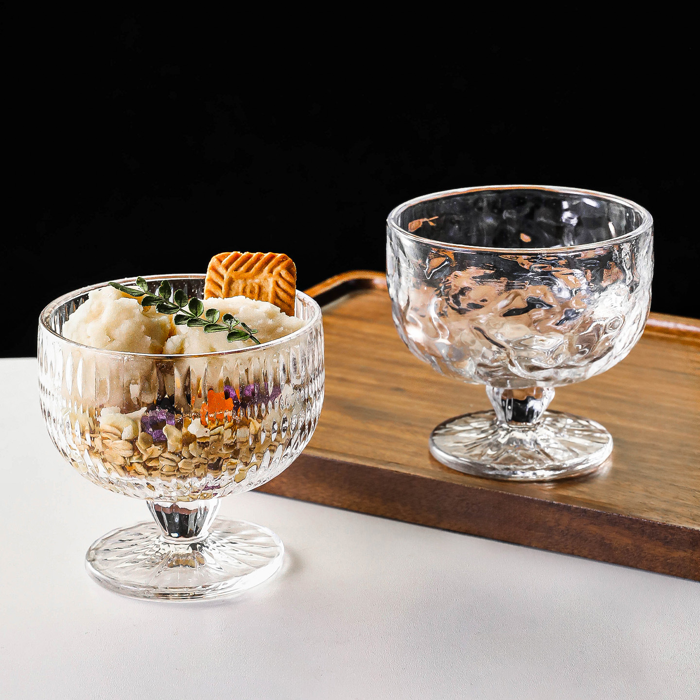 ➻ins simple glass dessert bowl yogurt cup tall ice cream bowl cup…