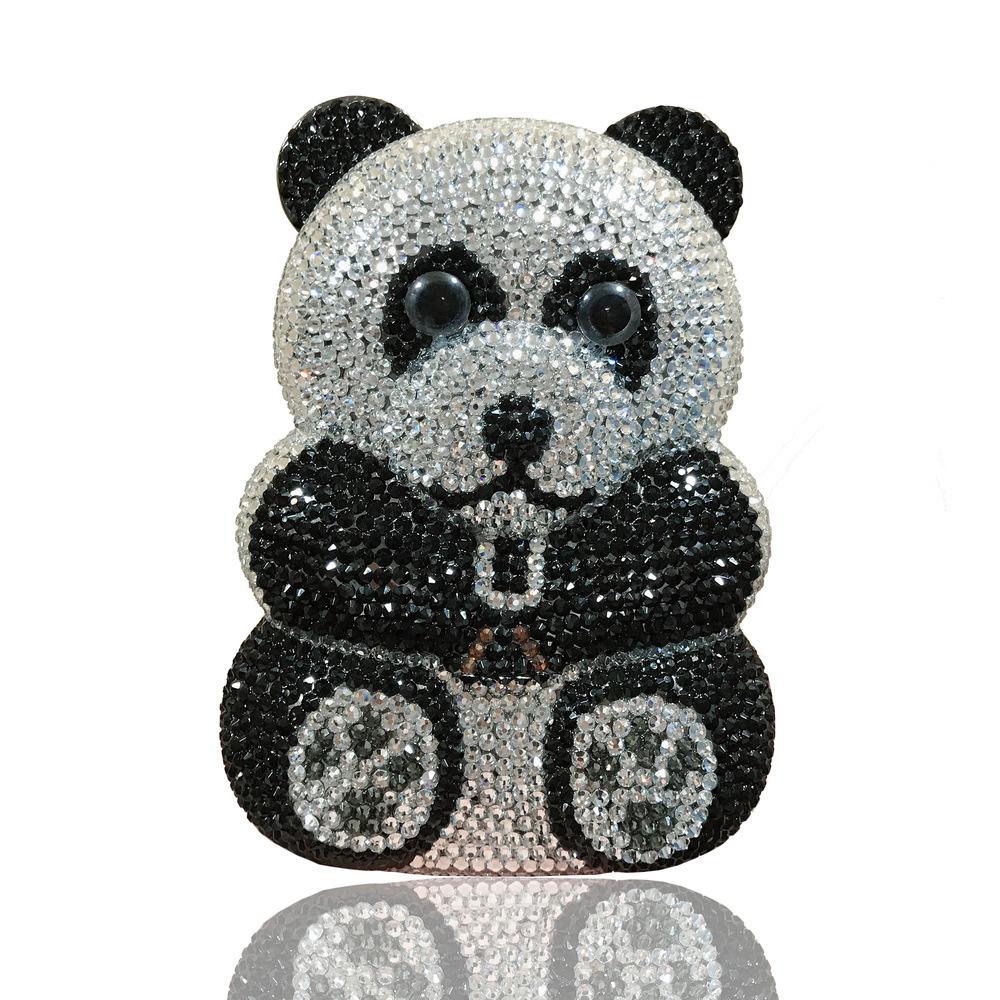 BL116 panda bolsas de diamante de dibujos animados animales cristal bolsas de cena de diamantes hechas a mano bolsas de diamantes bolsas de mano damas