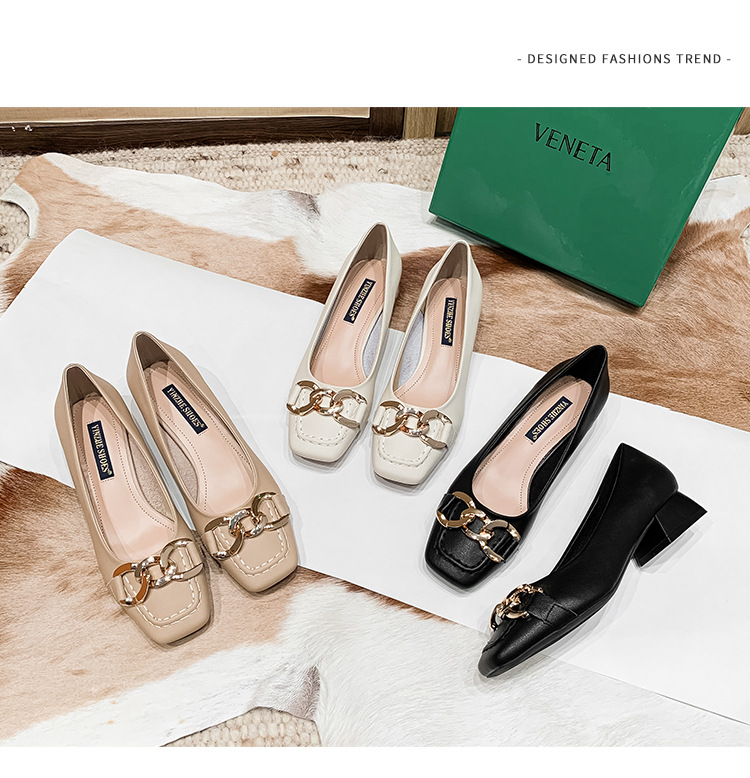 Stylish Black Chunky Heeled Shoes