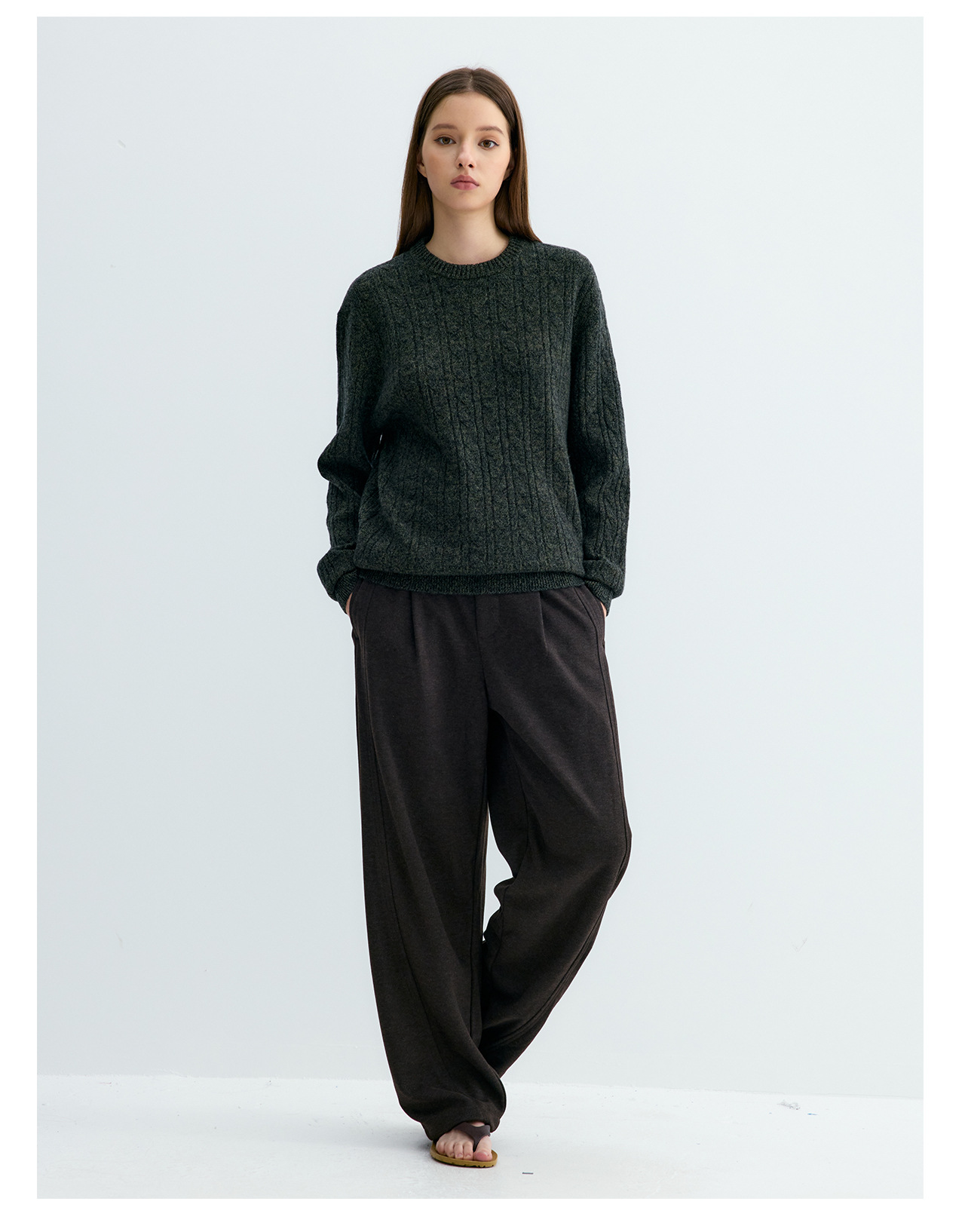 UNF Cable-Knit Crewneck Sweater