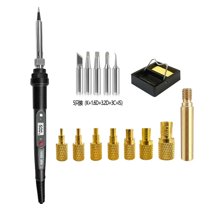 Набор паяльников 908S, 27 предметов, 80 Вт, с цифровым дисплеем, внутренний нагрев, светодиодный цифровой экран, для домашнего использования, трансграничные поставки.