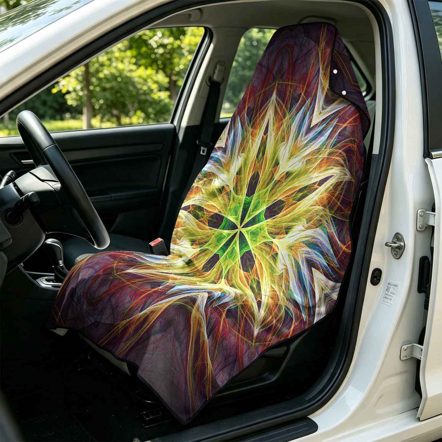 Geometric Bath Towel Car Seat Cover 2-in-1 Microfiber Outdoor Beach Car Dual-Use Universal Seat Cushion