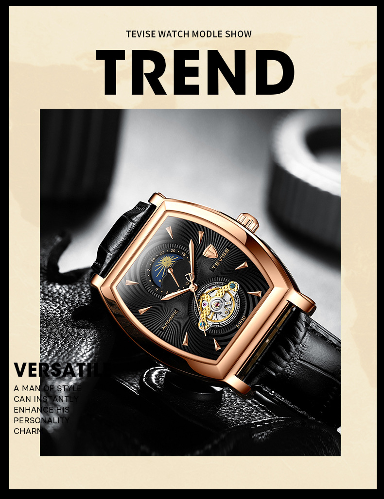 Men's Mechanical Watch Square Tourbillon Luxury Automatic Timepiece_voghion.com