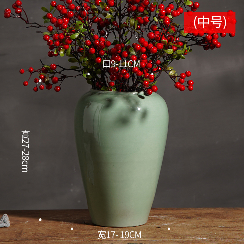 Jingdezhen nuevo jarrón de cerámica china planta maceta de flores de cerámica vintage flor seca sala de estar decoración moderna simple estricta