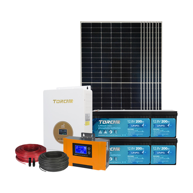 1KW-60KW energía solar fuera de la red sistema de almacenamiento de energía fotovoltaica hogar conjunto completo de 220V aire acondicionado bomba de agua fuente de alimentación