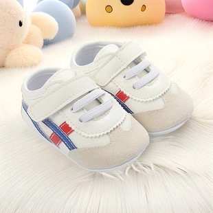 2025 new color matching line non-slip soft bottom casual baby shoes 0-1 years old comfortable baby shoes toddler shoes