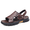 Men's sandals, breathable soft heel for leisure, beach footwear, genuine leather