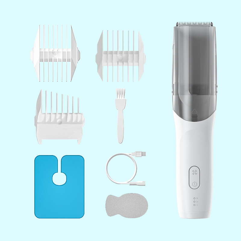 Amazon eléctrico a prueba de agua de succión de pelo Clipper de pelo para niños Clipper de bajo ruido pantalla digital de carga bebé eléctrico cortadora de pelo transfronteriza