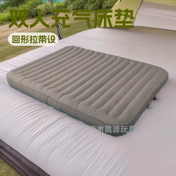 Factory Direct Sale Pvc Patchwork Outdoor Camping Elevated Moisture-Proof Inflatable Mattress Double Camping Portable Air Mattress