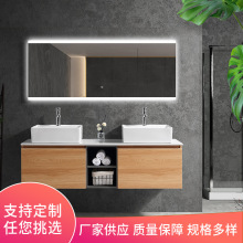 智能PVC浴室柜洗脸洗手台组合柜加工 多层板PVC覆膜浴室吊柜厂家