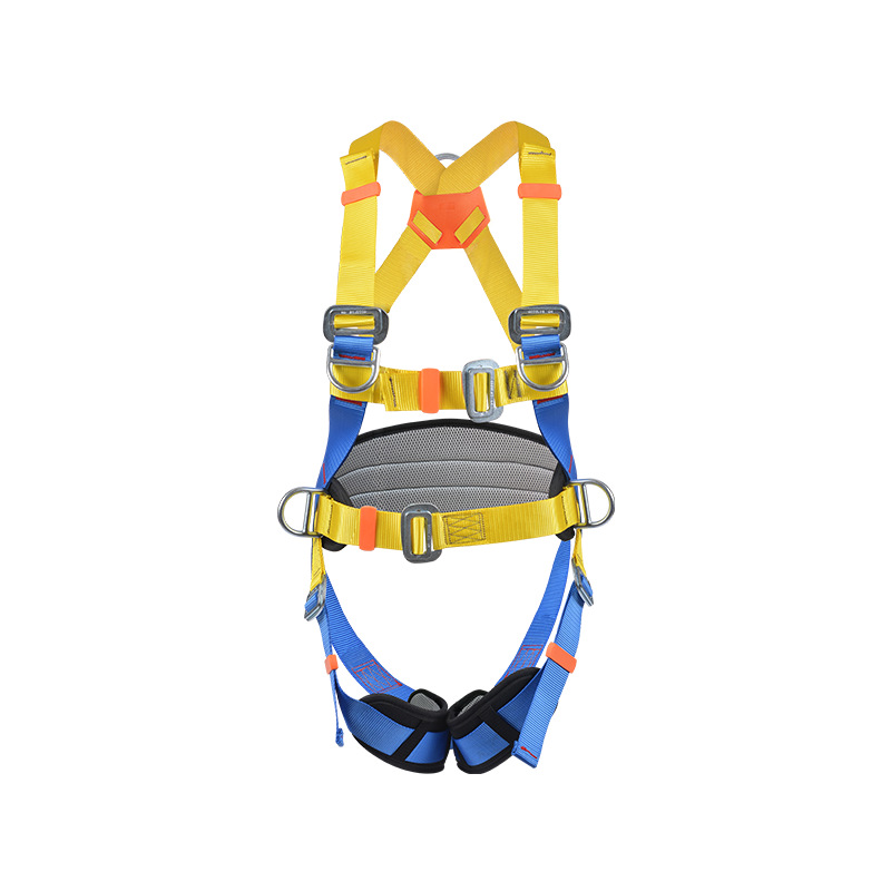 Yellow and blue safety belt