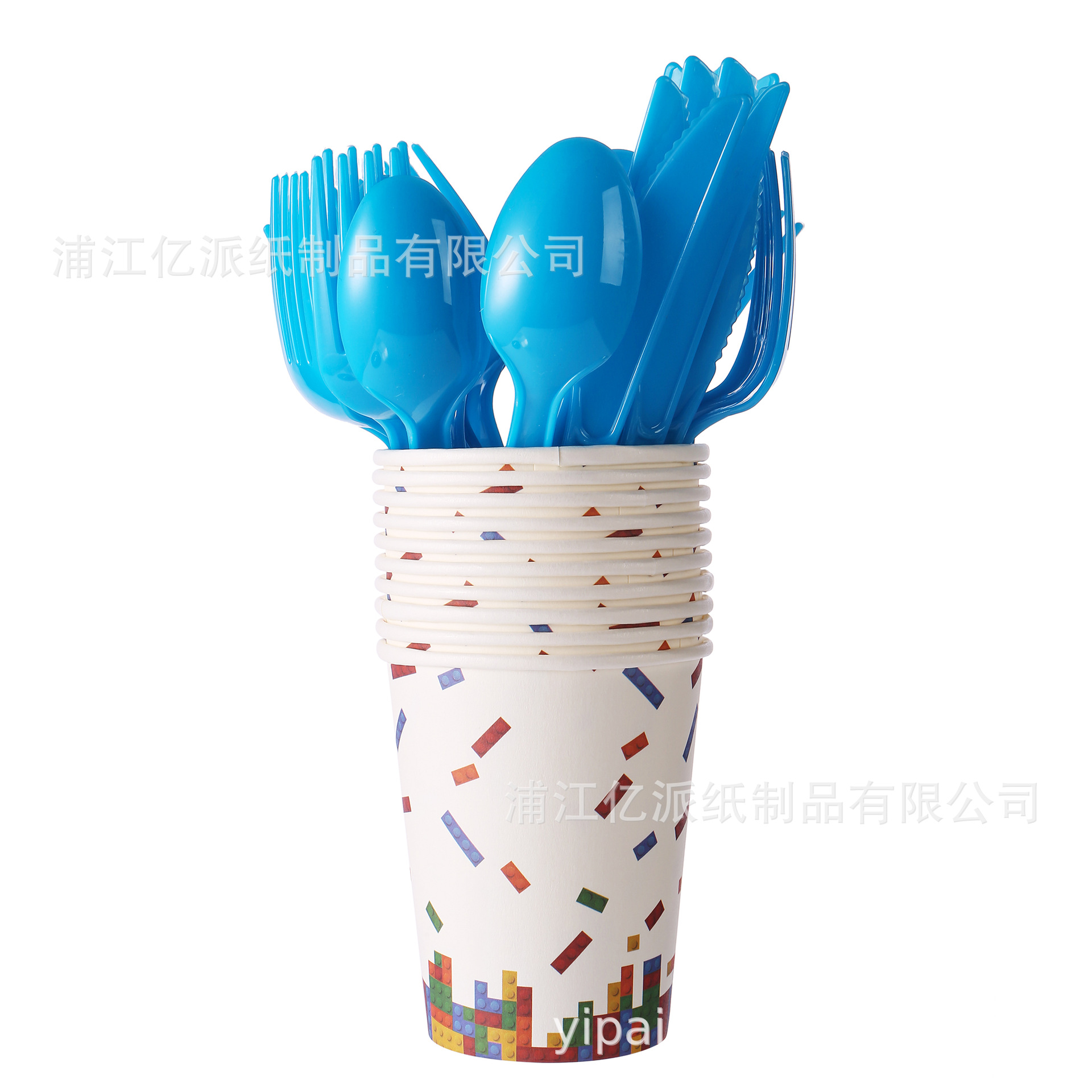 Lego tema de fiesta de cumpleaños decoración bandeja de papel tazas de papel toallas de mesa para niños juegos de puzzle cubiertos