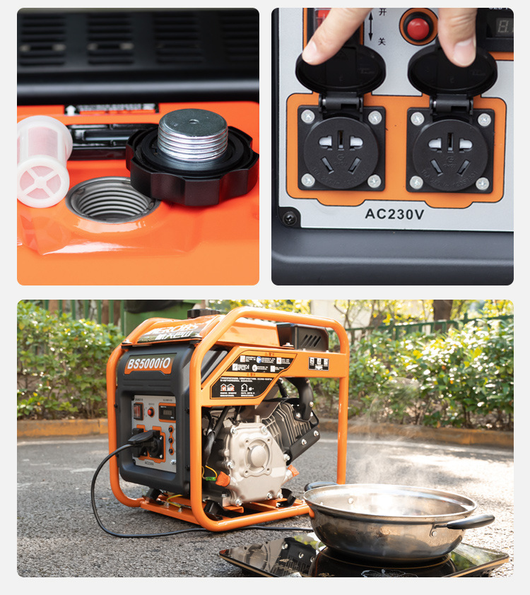 Aerospace Bama 220V Small Gasoline Generator Frequency ConVersion 4.2kw High Power Outdoor Construction Satchel Portable