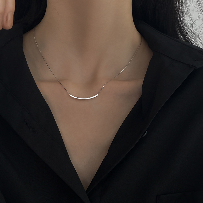 925 Sterling Silver Smile Smiley Face Necklace for Women Ins Niche Design 2022 New Trendy Accessible Luxury Clavicle Chain