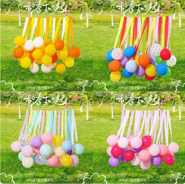 Spring Holiday Outing, Picnic, Camping, Outdoor Kindergarten Graduation Scene Decoration, Birthday Decorations, Ribbons, Balloons, Tassels