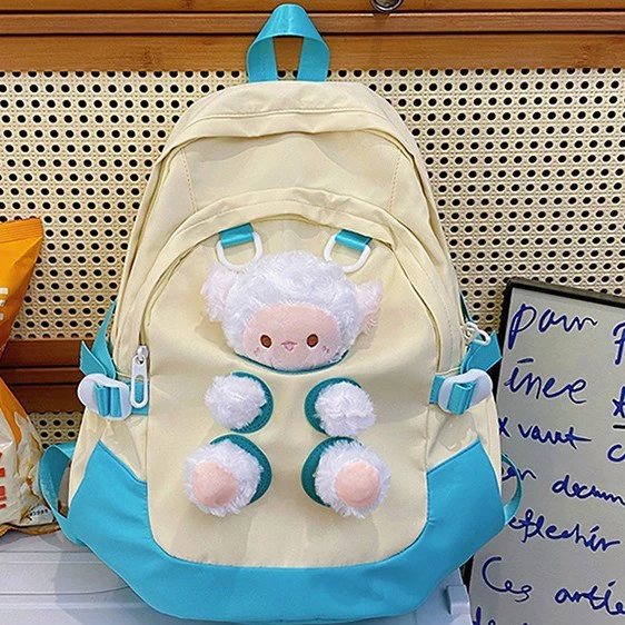 Cute capacious backpack, school bag, cartoon small bag, with little bears
