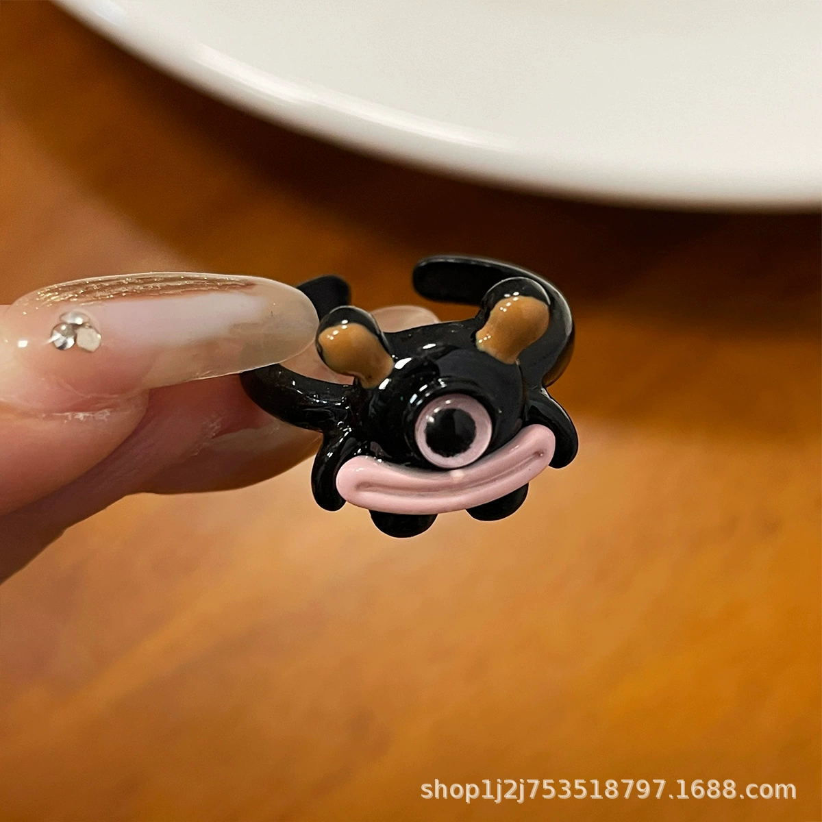 Cute cartoon one size ring, funny monster for elementary school students for beloved