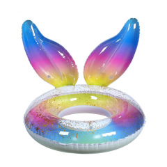 Shimmer Circle Mermaid Tail Adult Swimming Ring Ins Style Internet Famous Gradient Color Swimming Ring Semi-Transparent Life Jacket Wholesale 