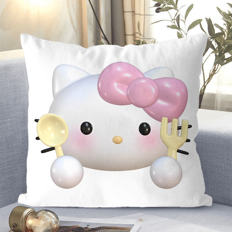 Hello Kitty, almohada de gato, Hello Kitty, almohada de corazón de niña, almohada de respaldo de dormitorio de estudiantes.