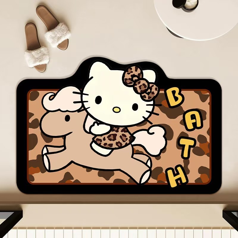 アニメKitty猫吸水滑り止めトイレ浴室マット耐摩耗性家庭用玄関キッチンマット|undefined