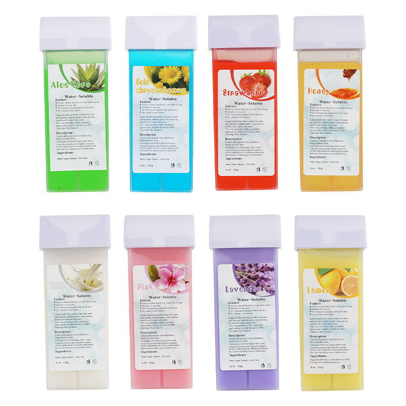 Bloque de cera depilatoria con rodillo – cera de azúcar soluble en agua, 150 g, cera de abejas suave, venta directa de fábrica