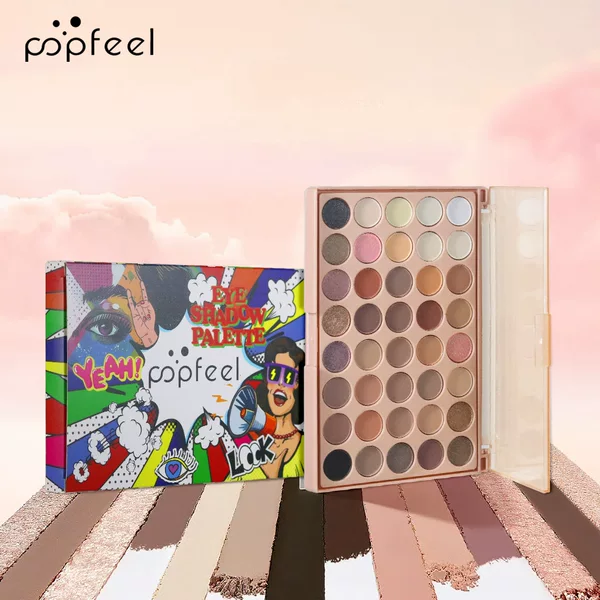 Popfeel Pop Style 40 Colors Earthy Smoky Eye Shadow Matte Pearl Makeup Palette Cross-Border Beauty Export