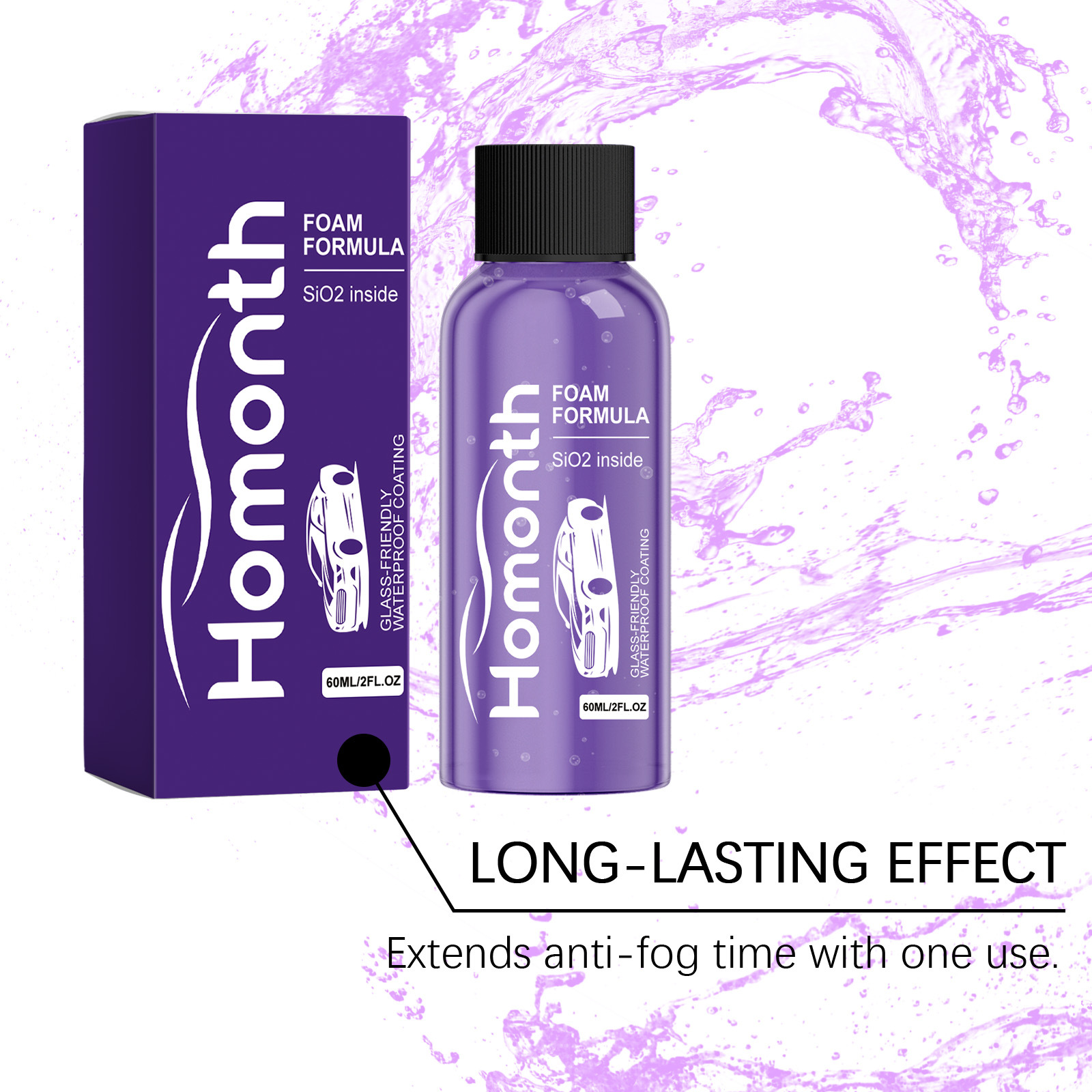 Homonth Car Glass Waterproof Coating, Rain Repellent, Clear Vision, Car Window and Rearview Mirror Coating Agent