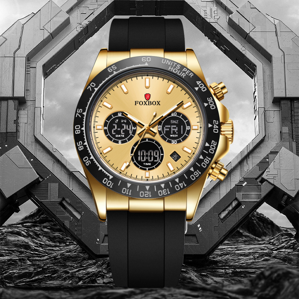 FOXBOX Nuovo Orologio Elettronico Multifunzionale Doppio Display Luminoso Sportivo Moda Orologio Cronografo Digitale 0055_voghion.com