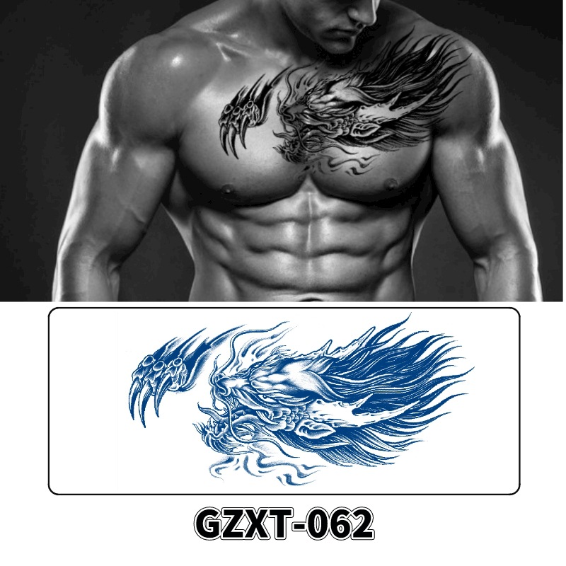 Pegatinas de tatuaje de jugo de pecho de flores pegatinas de tatuaje de hierbas de brazo grande de flores sudor impermeable media hoja alas de flores pegatinas de tatuaje al por mayor