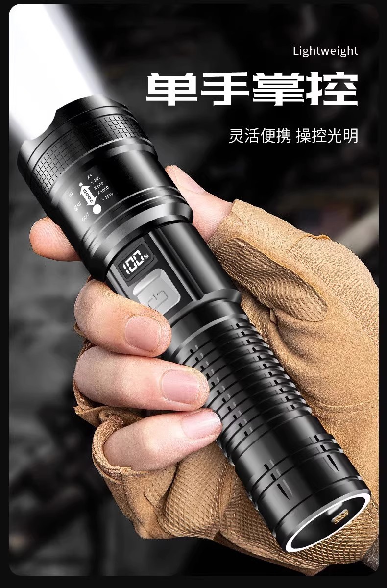 Super Bright Three-Eye Mini Led Flashlight, Strong Light, Rechargeable, Portable Outdoor Lighting, Long-Range, Household Mini Led