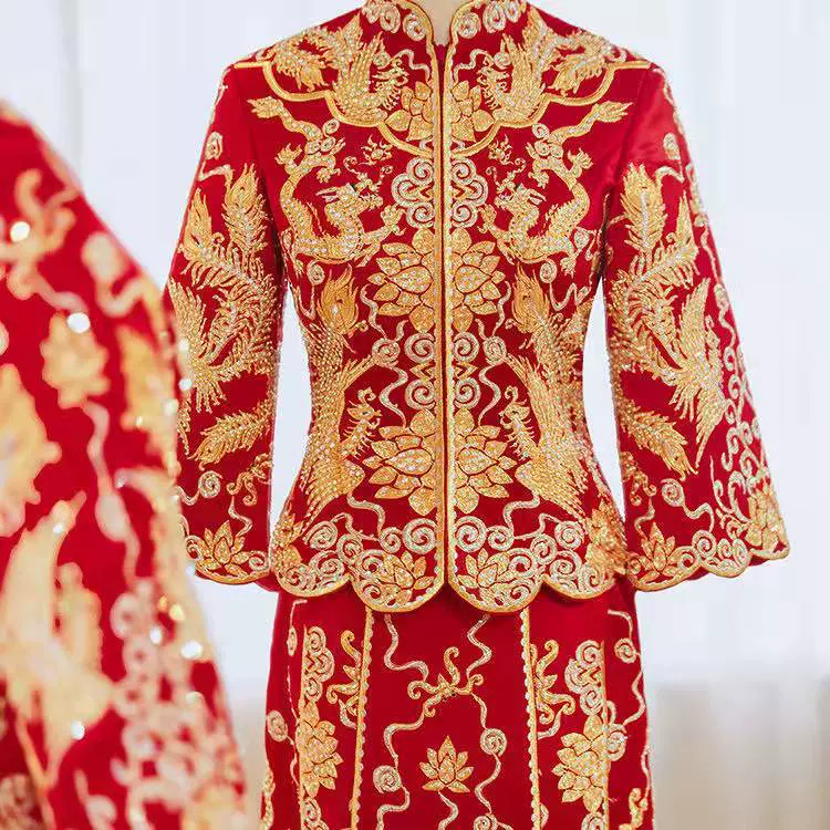 特价大五福龙凤褂新款秋季秀禾服新娘婚纱中式结婚礼服嫁衣敬酒服