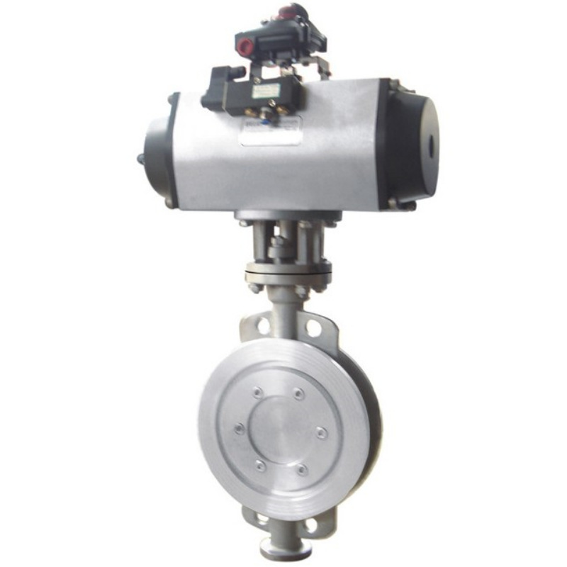 D673H-16C DN150 气动硬密封对夹式蝶阀