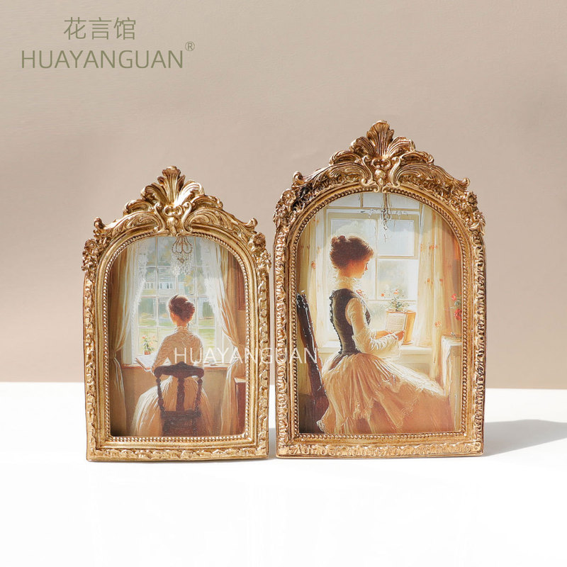 European-Style Vintage Photo Frame Creative Display Resin Photo Frame 6-Inch 7inch 8inch Ornament Distressed Picture Frame Decoration