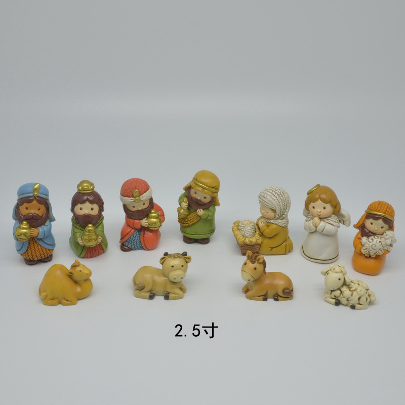 Navidad nacimiento caballo canal grupo escena decoración niños regalo resina artesanía fabricante
