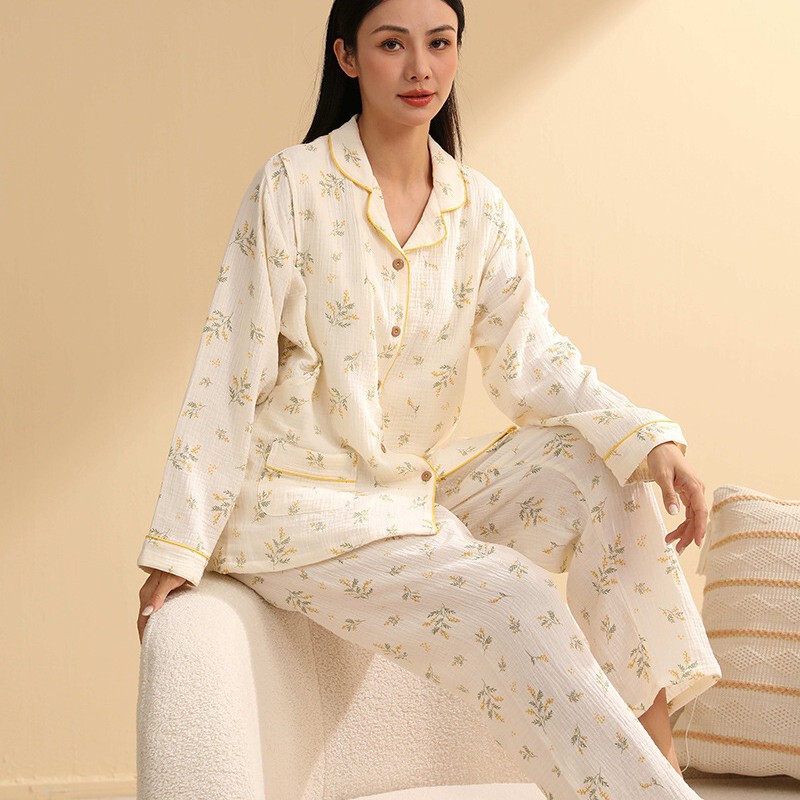 Yuezi Clothing Spring and Autumn plus size Pastoral Small Fresh Postpartum Pure Cotton Nursing Pajamas Pregnant Women Waiting for Delivery Two-piece Set Postpartum Yuezi Clothing Spring and Autumn plus size Pastoral Small Fresh Postpartum Pure Cotton Nursing Pajamas Pregnant Women Waiting for Delivery Two-piece Set Postpartum