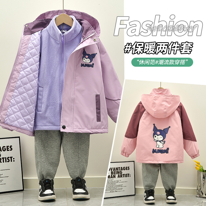 巴拉巴拉2025新款两件套童装女童外套春秋冬大童加绒加棉安特踏步