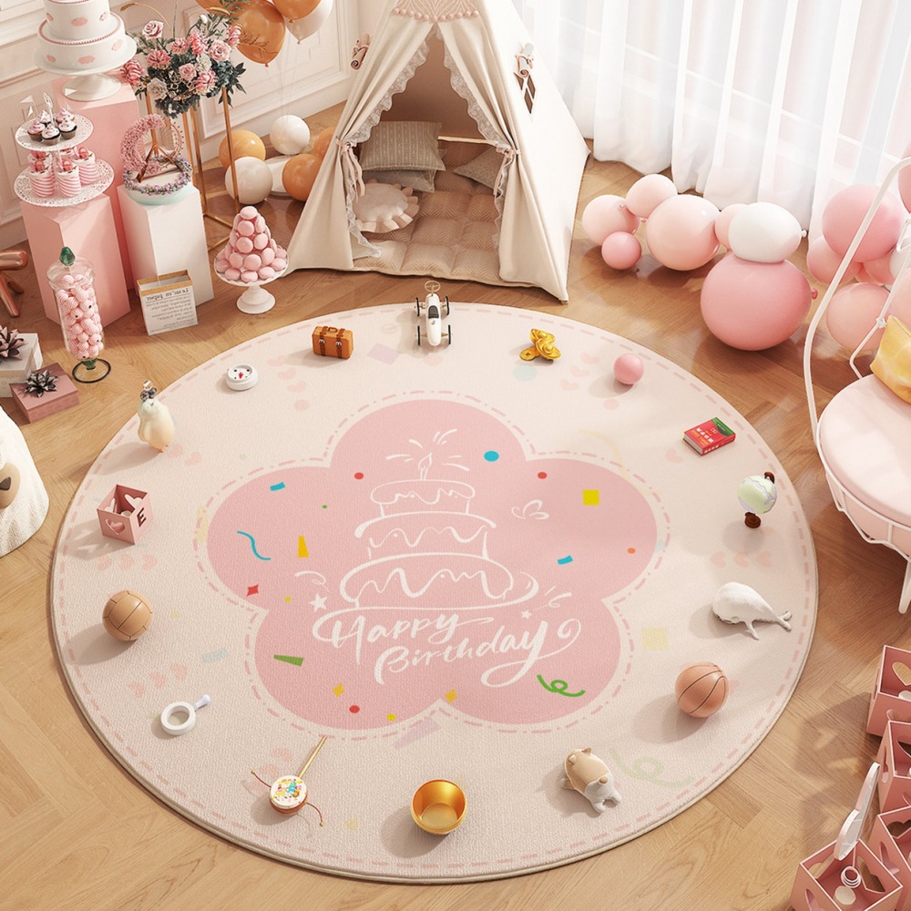 Baby's First Birthday Carpet Props Mat Kidsren's Round Lottery Mat Birthday Blanket Crawling Mat