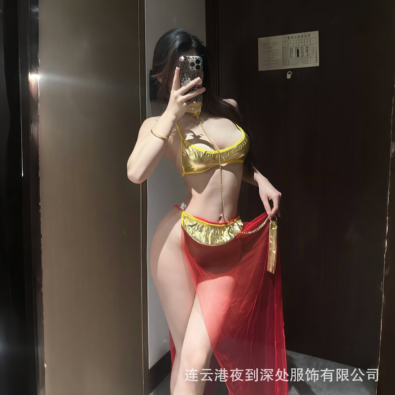 Night to the Deep Sexy Underwear Strapless Dunhuang Dancer Exotic suit Antique Long Dress Hanfu Uniform Temptation