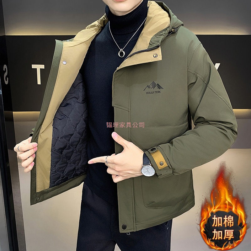 Men's Quilted Jacket Spring Autumn Winter 2025 New Trendy Brand Casual Fleece Thickened Cotton Men's Jacket Spring Summer Style