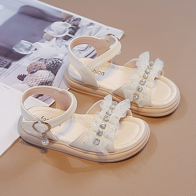 2026 verano nuevo estilo de moda para niñas sandalias de diamante princesa para niños pequeños zapatos de playa suaves zapatos de playa para niños image 7