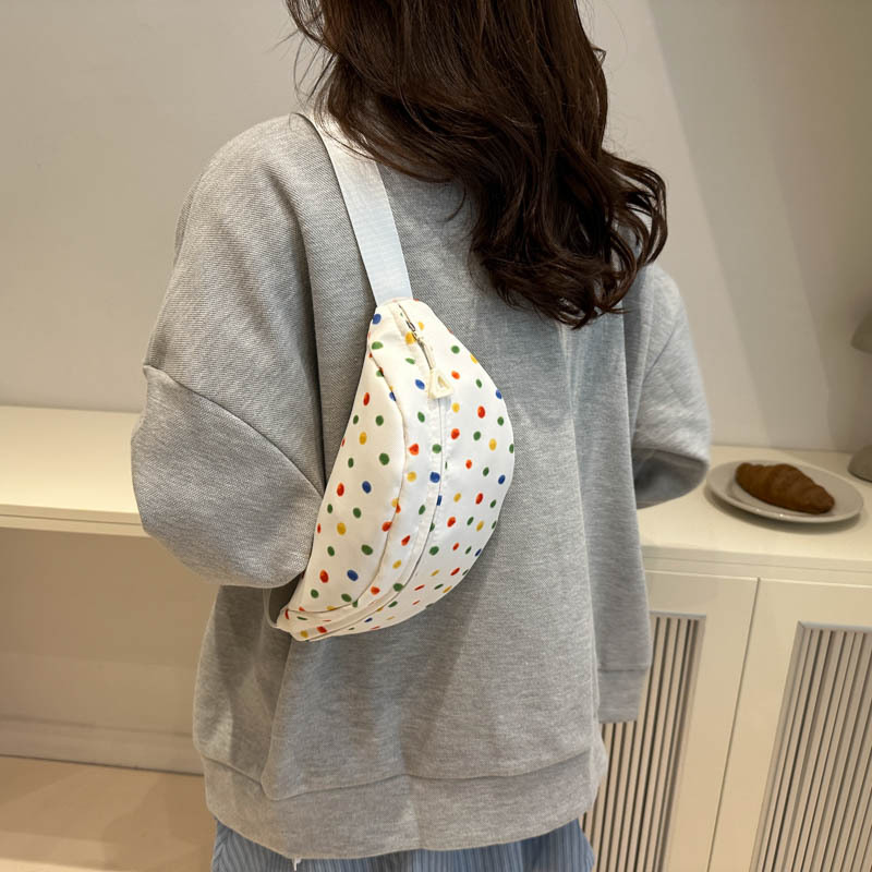 2024 nuevo arco iris onda punto de mujer bolso de pecho pequeño bolso de cambio de teléfono móvil bolso de pecho de moda casual simple brazo