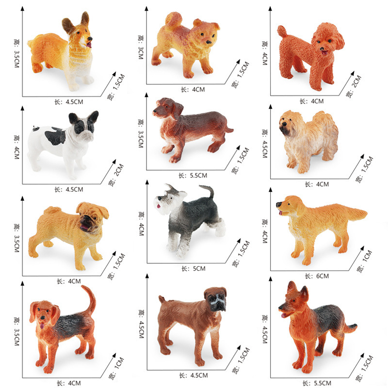 De los niños simulación animal sólido mini Shiba Inu Schnauzer Peluche Corgi arena traje de perro juguete modelo estático