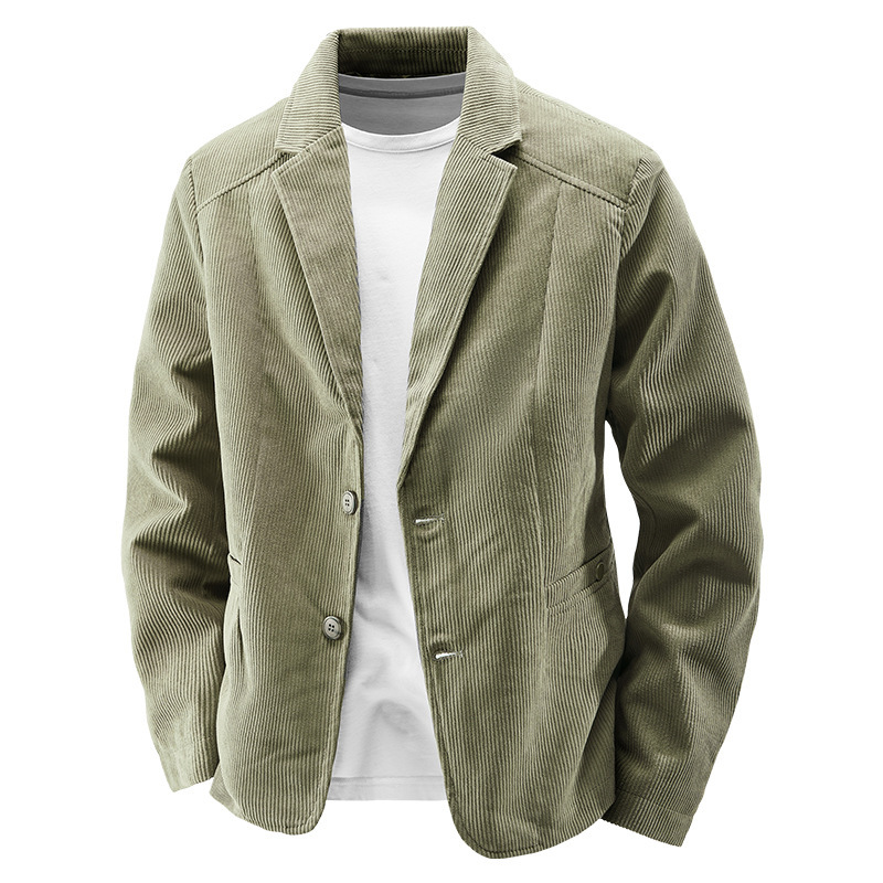 Spring and Summer New Style Jacket for Men Korean Style Casual and Versatile Corduroy Suit Jacket for Men