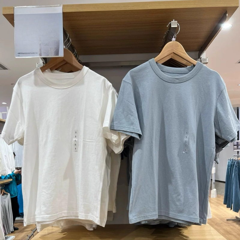 2025 Men's and Women's Shoulder Master T Crewneck T-shirt Short Sleeve Cotton Casual Loose Summer 475356 465186