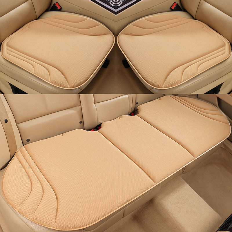 Summer Car Seat Cushion Three-Piece Set, Suitable for All Seasons, Seaweed Fiber Driver's Seat Cushion, Ultra-Thin Anti-Slip Seat Cushion
