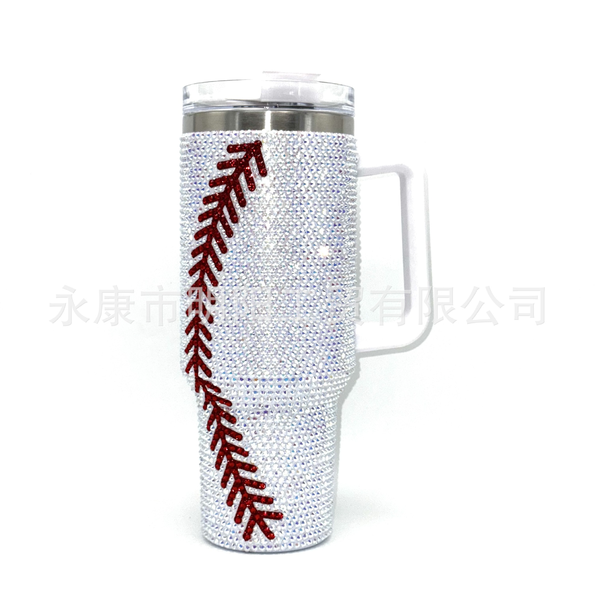 Taladro pegado nuevo mango transfronterizo de 40oz taza de coche con mango taza de hielo de gran capacidad taza de paja de vacío agua de coche